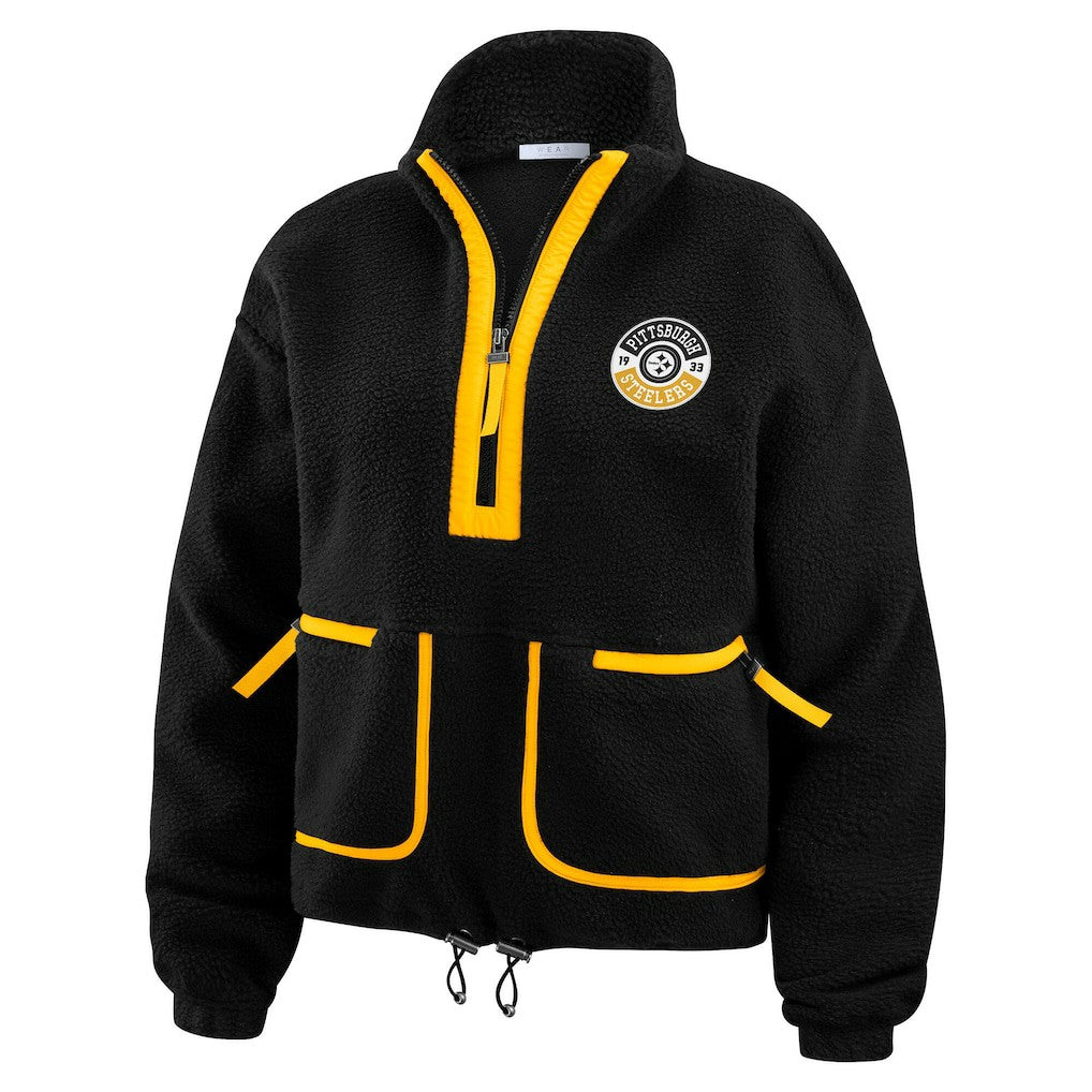 WEAR by Erin Andrews Women's Polar Fleece Half-Zip Jacket - Pittsburgh Steelers