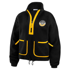 WEAR by Erin Andrews Women's Polar Fleece Half-Zip Jacket - Pittsburgh Steelers