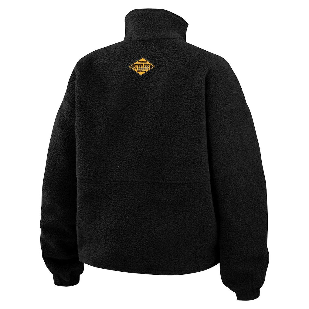 WEAR by Erin Andrews Women's Polar Fleece Half-Zip Jacket - Pittsburgh Steelers
