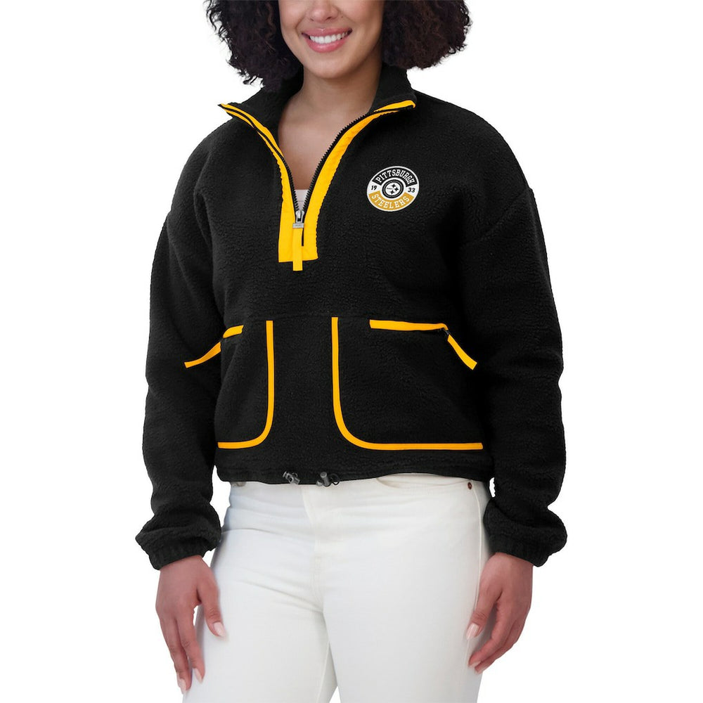 WEAR by Erin Andrews Women's Polar Fleece Half-Zip Jacket - Pittsburgh Steelers