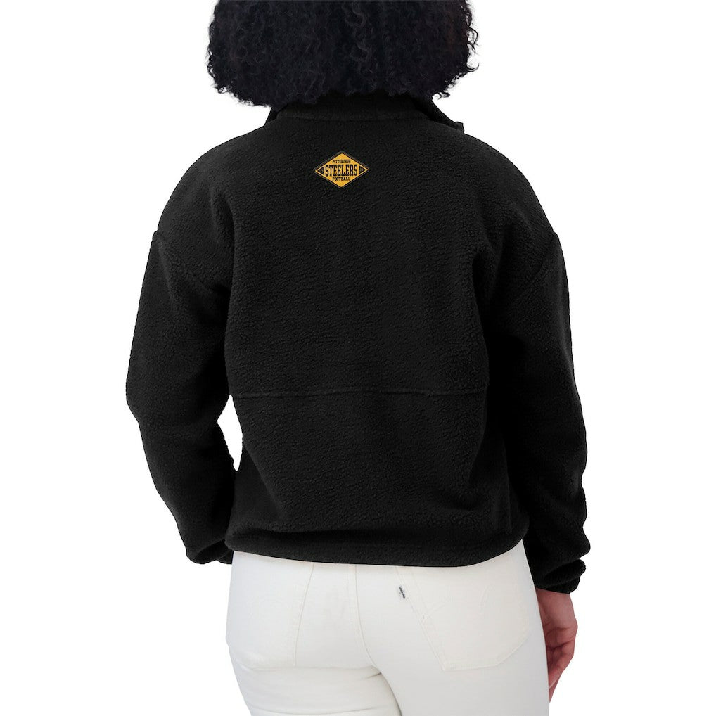 WEAR by Erin Andrews Women's Polar Fleece Half-Zip Jacket - Pittsburgh Steelers