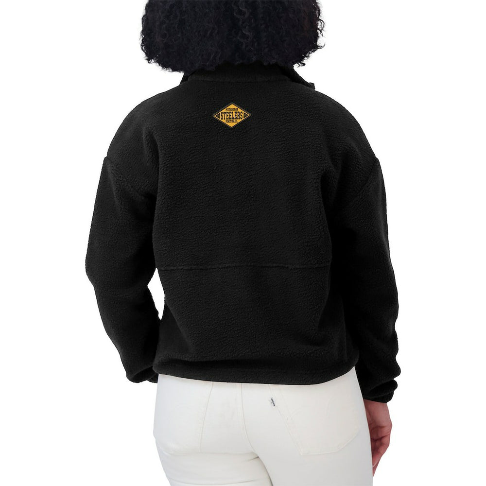 WEAR by Erin Andrews Women's Polar Fleece Half-Zip Jacket - Pittsburgh Steelers