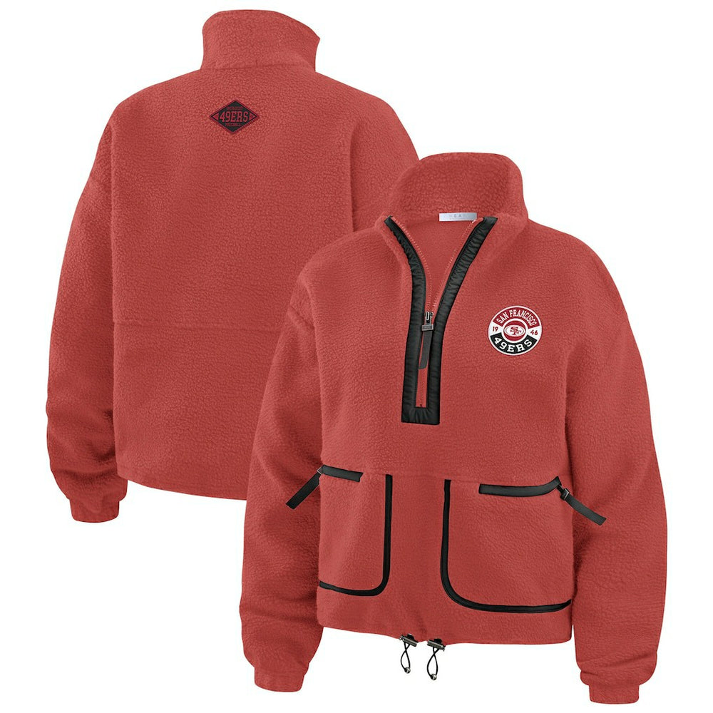 WEAR by Erin Andrews Women's Polar Fleece Half-Zip Jacket - San Francisco 49ers