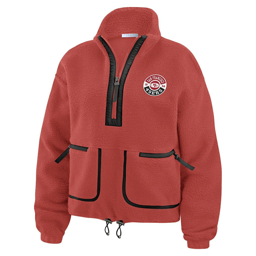 WEAR by Erin Andrews Women's Polar Fleece Half-Zip Jacket - San Francisco 49ers