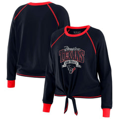WEAR by Erin Andrews Women's Tie-Front Long Sleeve Top - Houston Texans