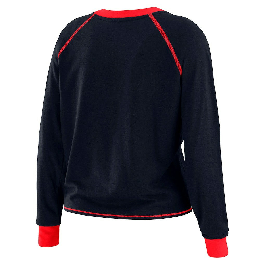 WEAR by Erin Andrews Women's Tie-Front Long Sleeve Top - Houston Texans
