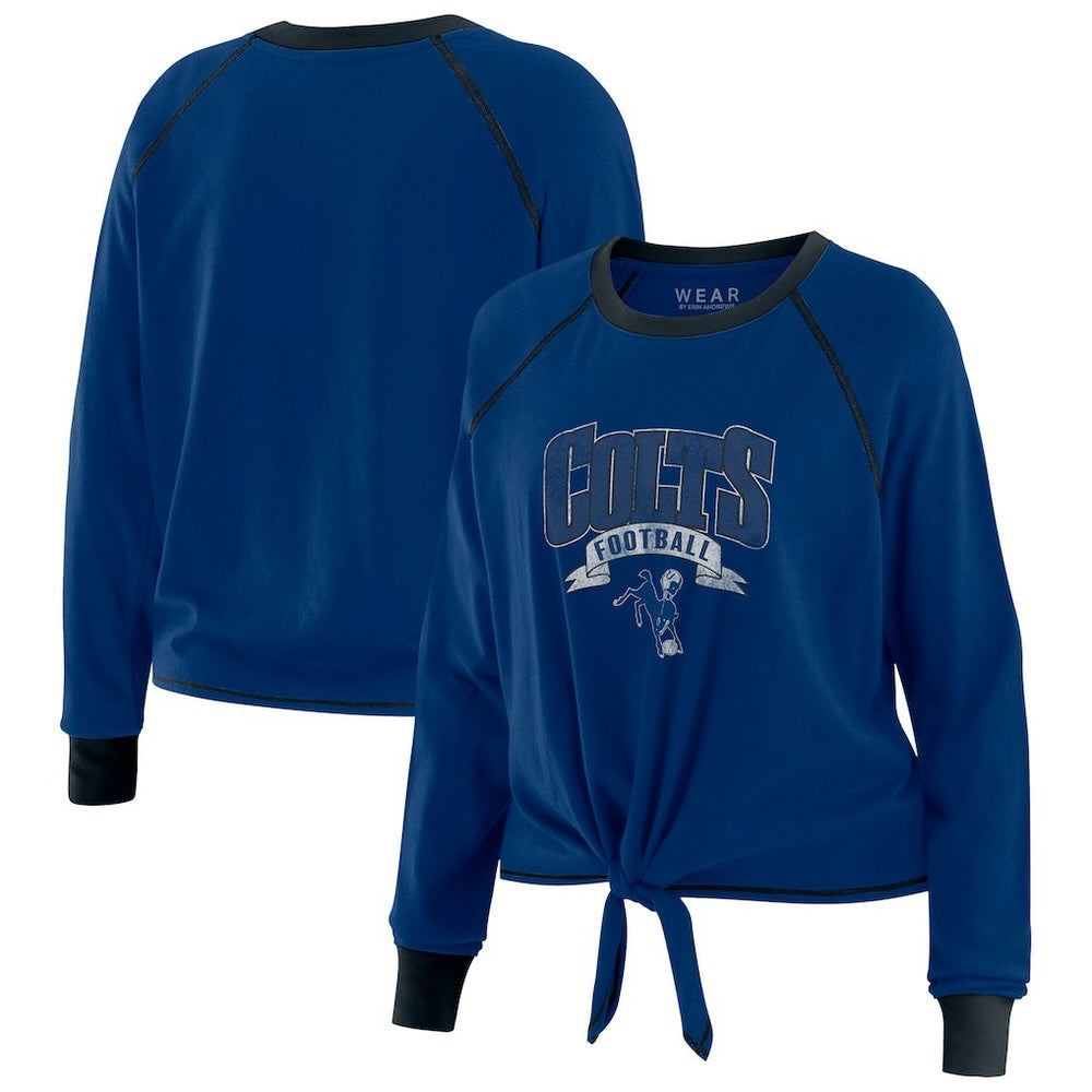 WEAR by Erin Andrews Women's Tie-Front Long Sleeve Top - Indianapolis Colts