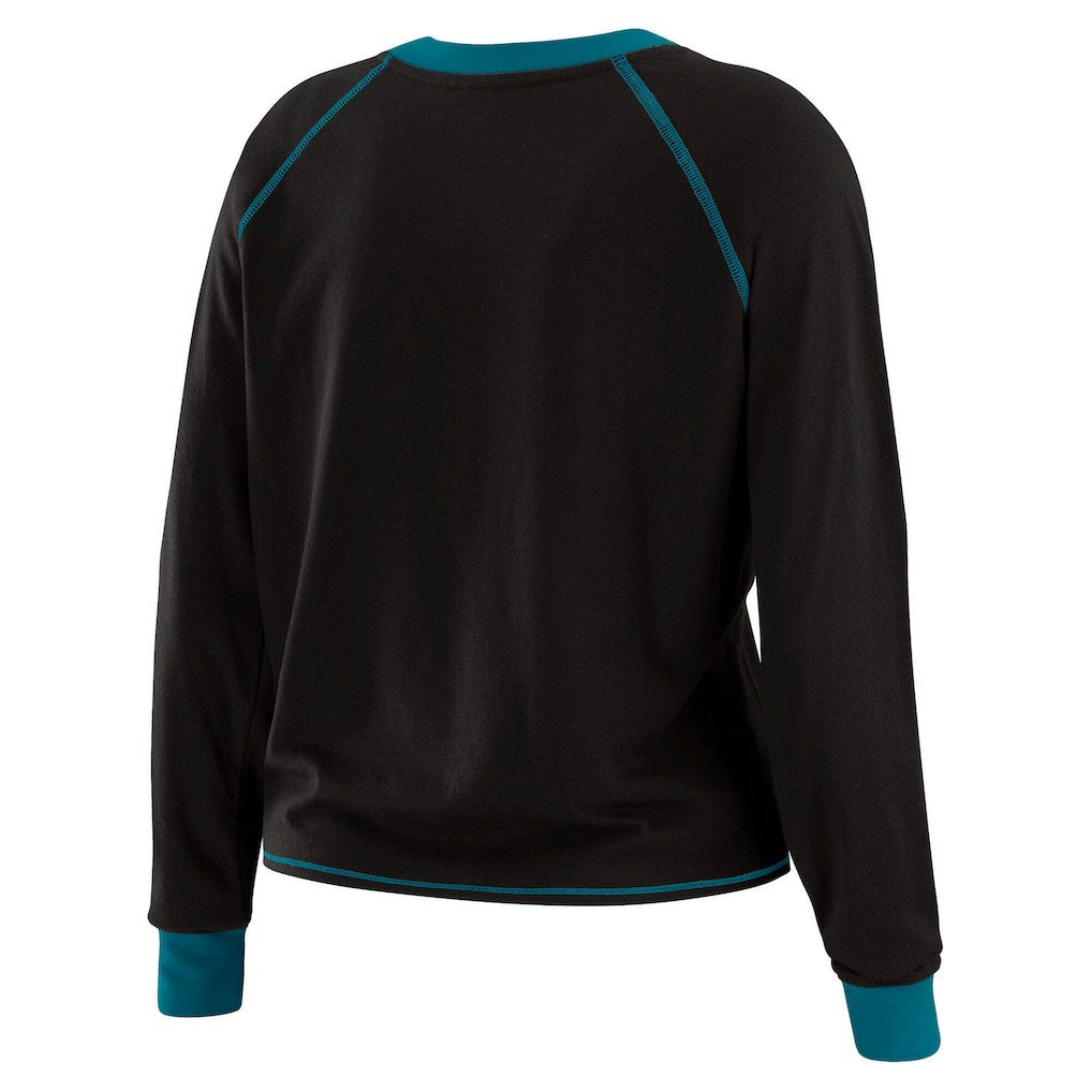 WEAR by Erin Andrews Women's Tie-Front Long Sleeve Top - Jacksonville Jaguars