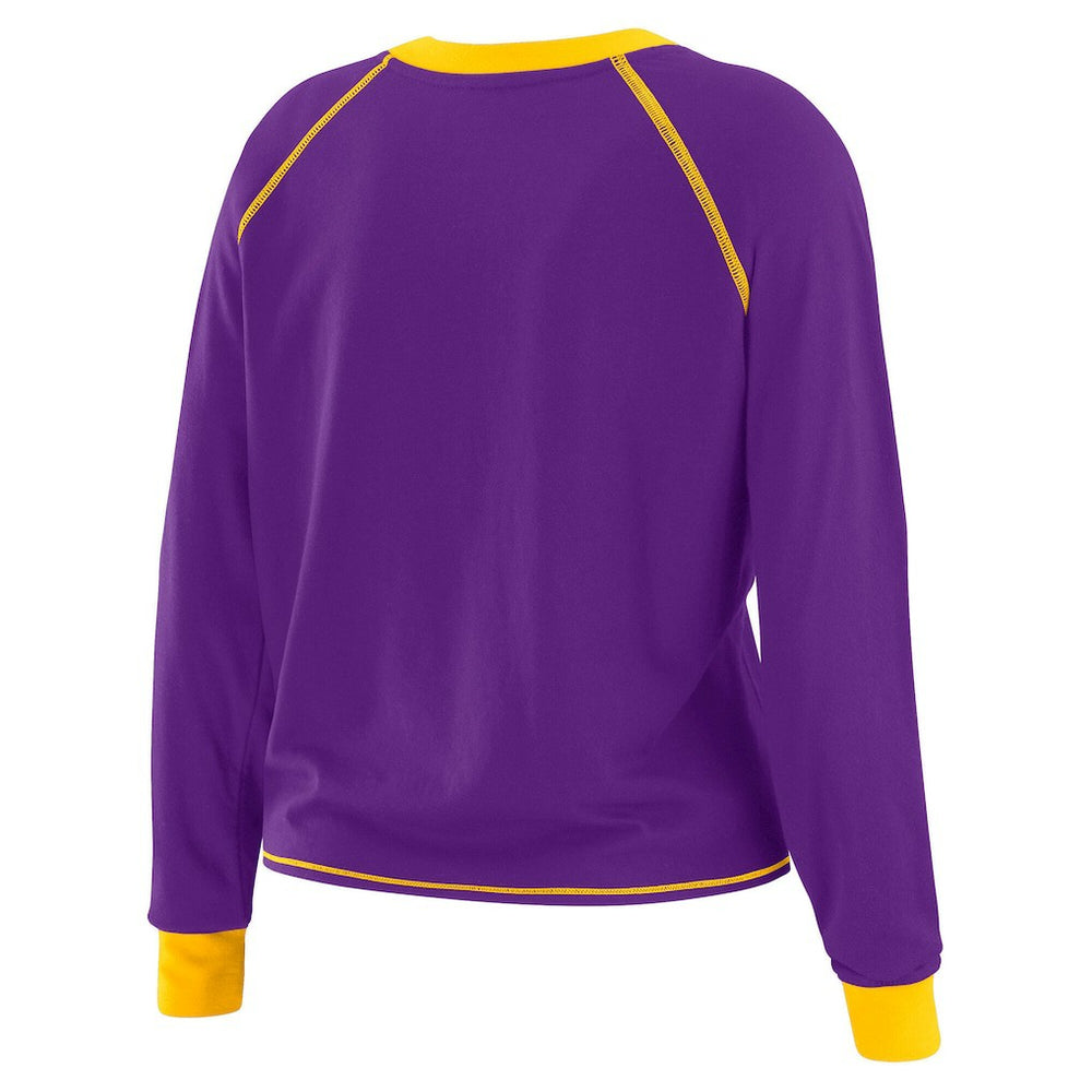 WEAR by Erin Andrews Women's Tie-Front Long Sleeve Top - Minnesota Vikings