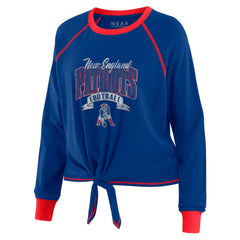 WEAR by Erin Andrews Women's Tie-Front Long Sleeve Top - New England Patriots