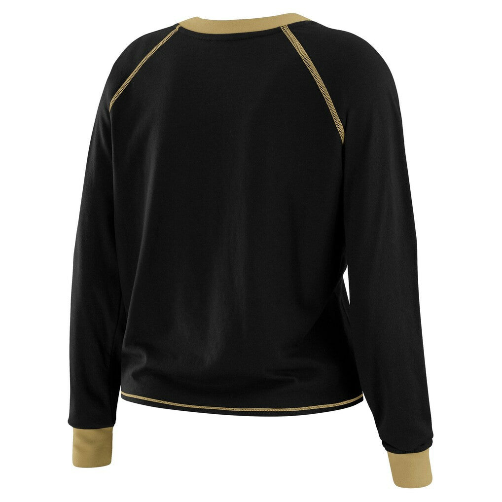 WEAR by Erin Andrews Women's Tie-Front Long Sleeve Top - New Orleans Saints