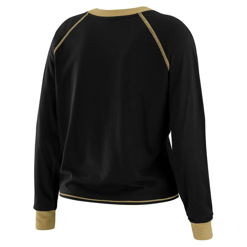 WEAR by Erin Andrews Women's Tie-Front Long Sleeve Top - New Orleans Saints