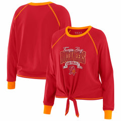 WEAR by Erin Andrews Women's Tie-Front Long Sleeve Top - Tampa Bay Buccaneers