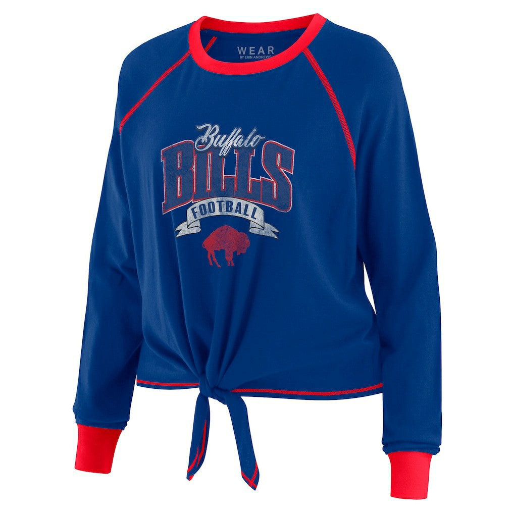 WEAR by Erin Andrews Women's Tie-Front Long Sleeve Top - Buffalo Bills