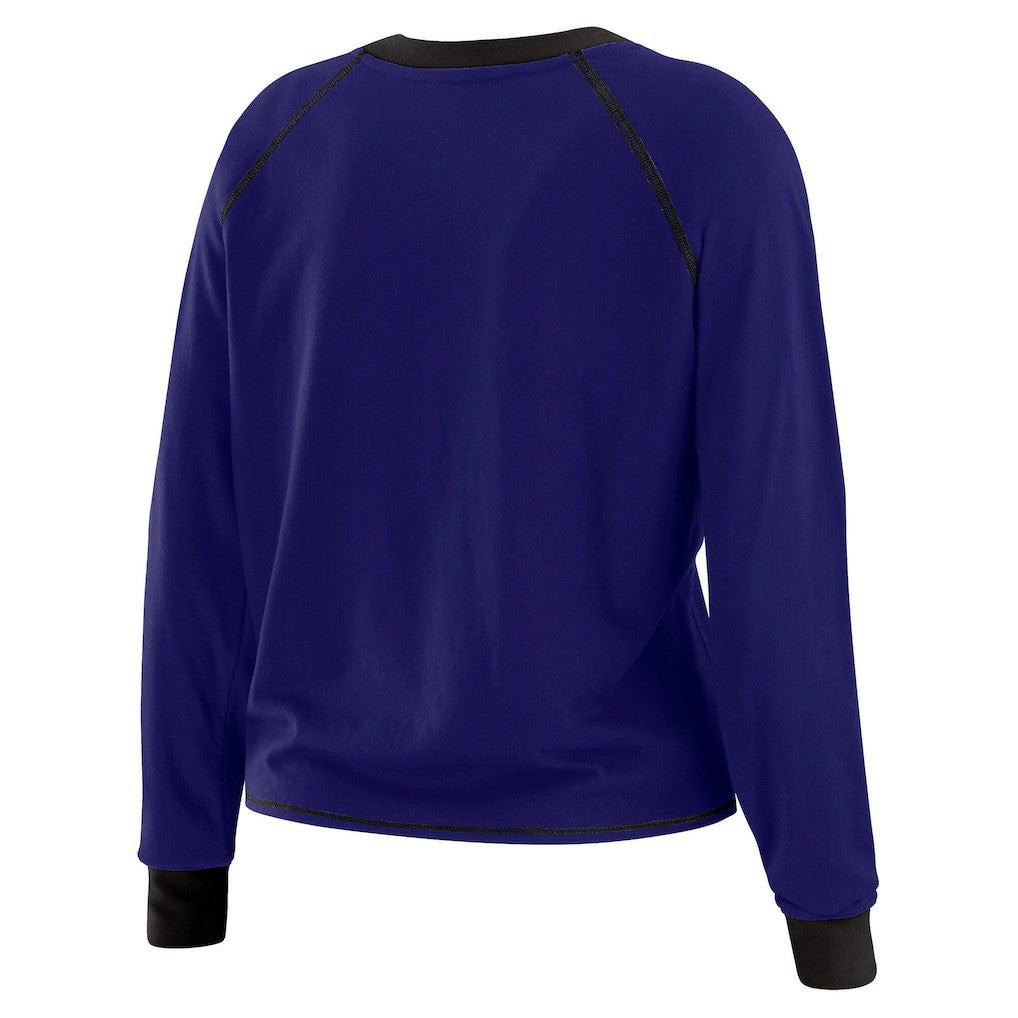 WEAR by Erin Andrews Women's Tie-Front Long Sleeve Top - Baltimore Ravens