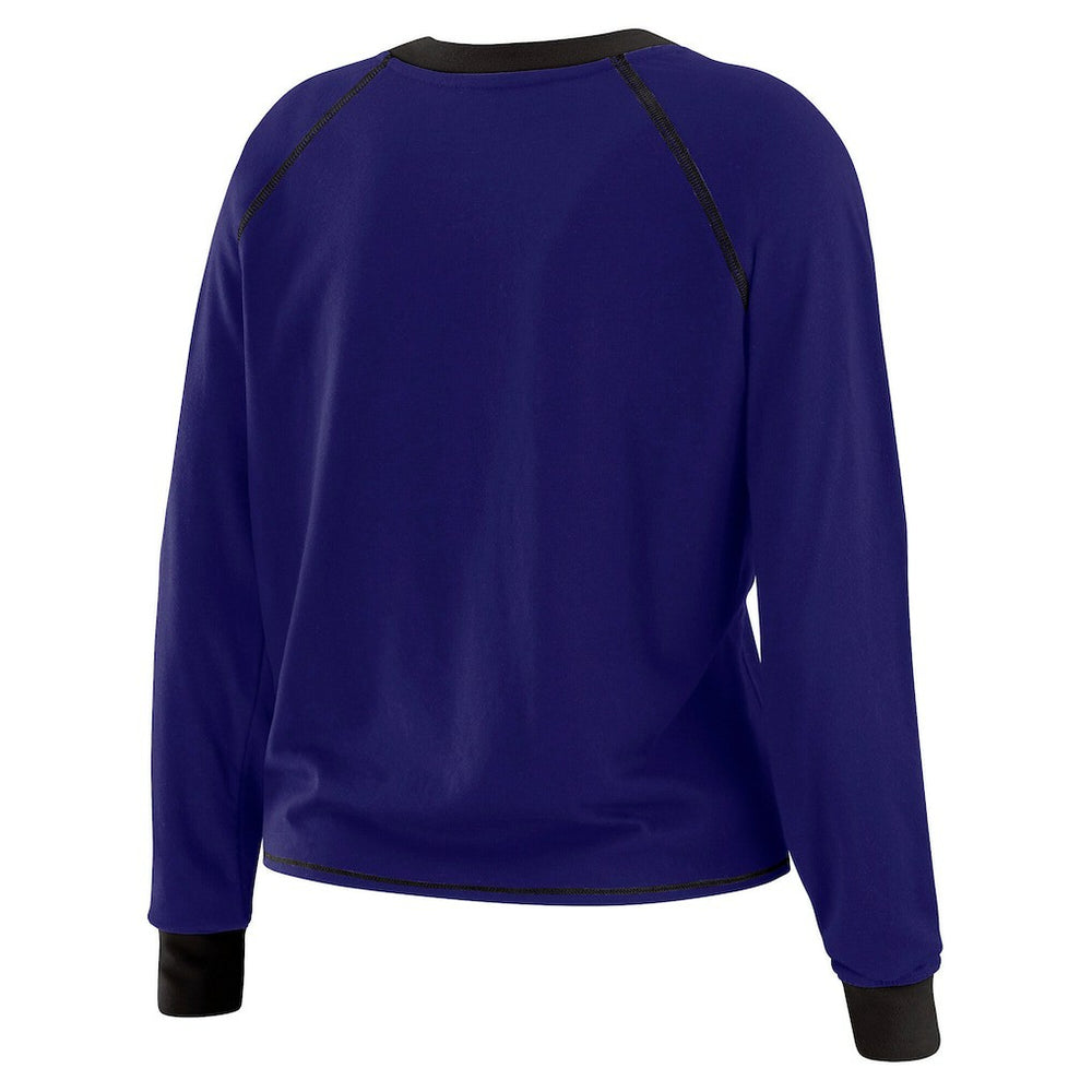 WEAR by Erin Andrews Women's Tie-Front Long Sleeve Top - Baltimore Ravens