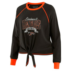 WEAR by Erin Andrews Women's Tie-Front Long Sleeve Top - Cincinnati Bengals