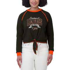 WEAR by Erin Andrews Women's Tie-Front Long Sleeve Top - Cincinnati Bengals
