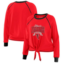 WEAR by Erin Andrews Women's Tie-Front Long Sleeve Top - Atlanta Falcons