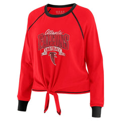 WEAR by Erin Andrews Women's Tie-Front Long Sleeve Top - Atlanta Falcons