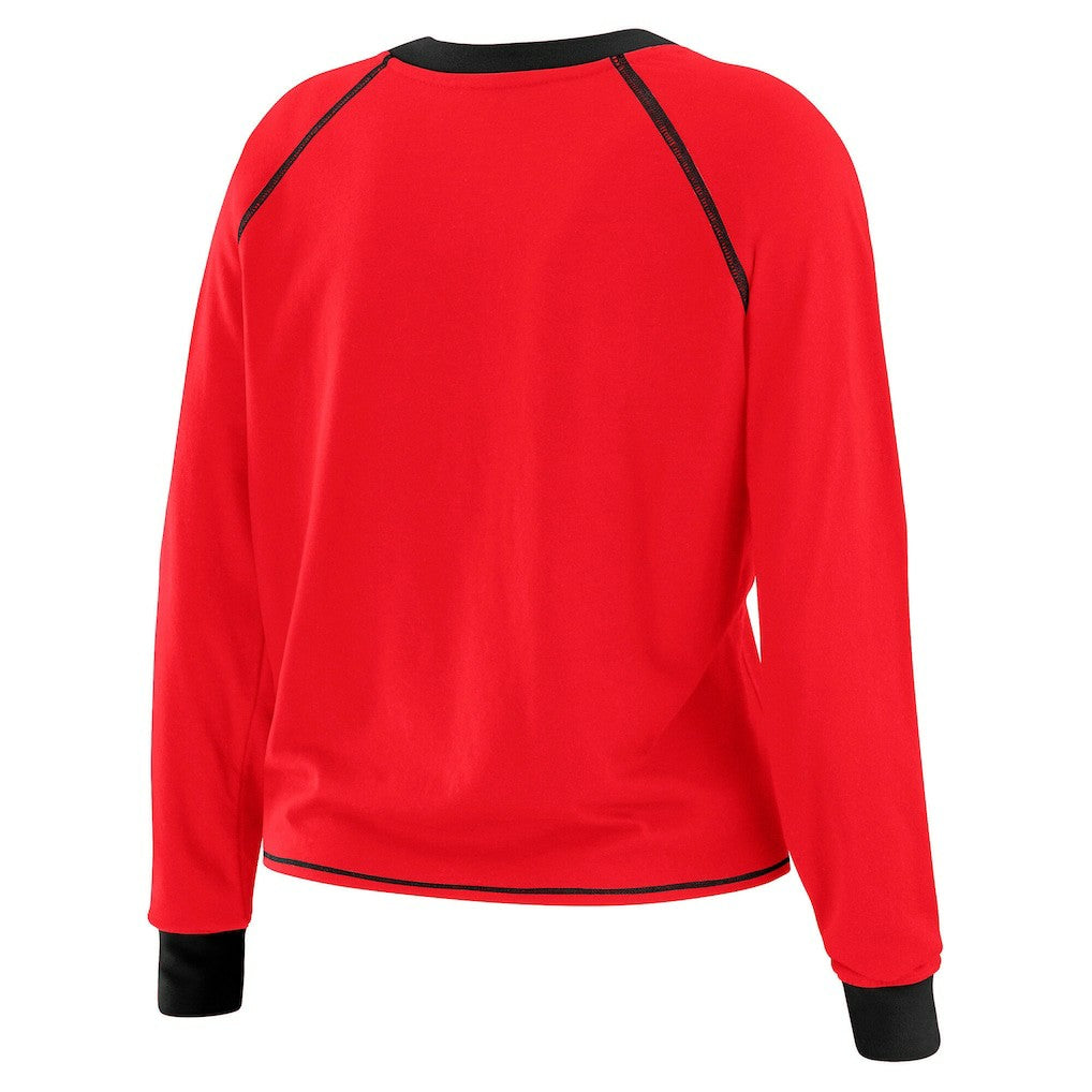 WEAR by Erin Andrews Women's Tie-Front Long Sleeve Top - Atlanta Falcons