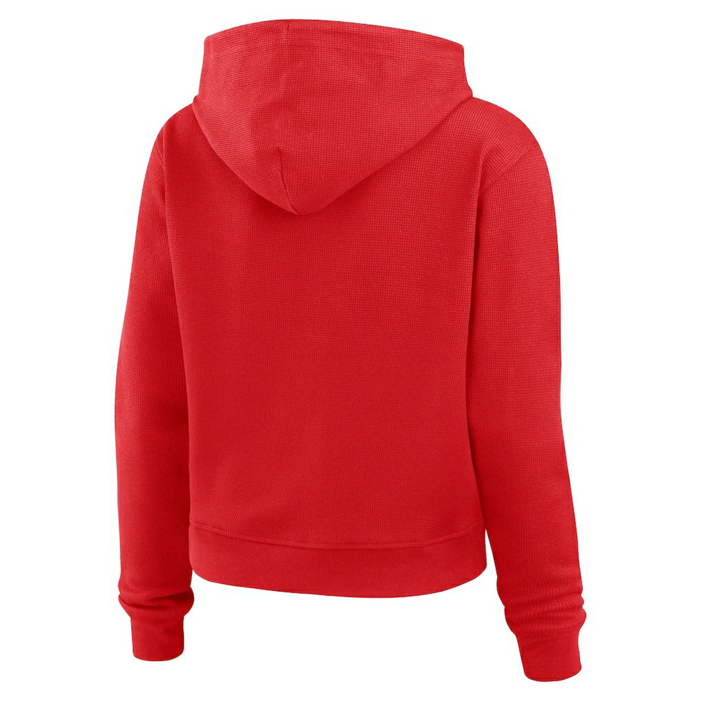 WEAR by Erin Andrews Women's Waffle Hoodie Pullover Top - Atlanta Falcons