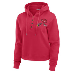 WEAR by Erin Andrews Women's Waffle Hoodie Pullover Top - Arizona Cardinals