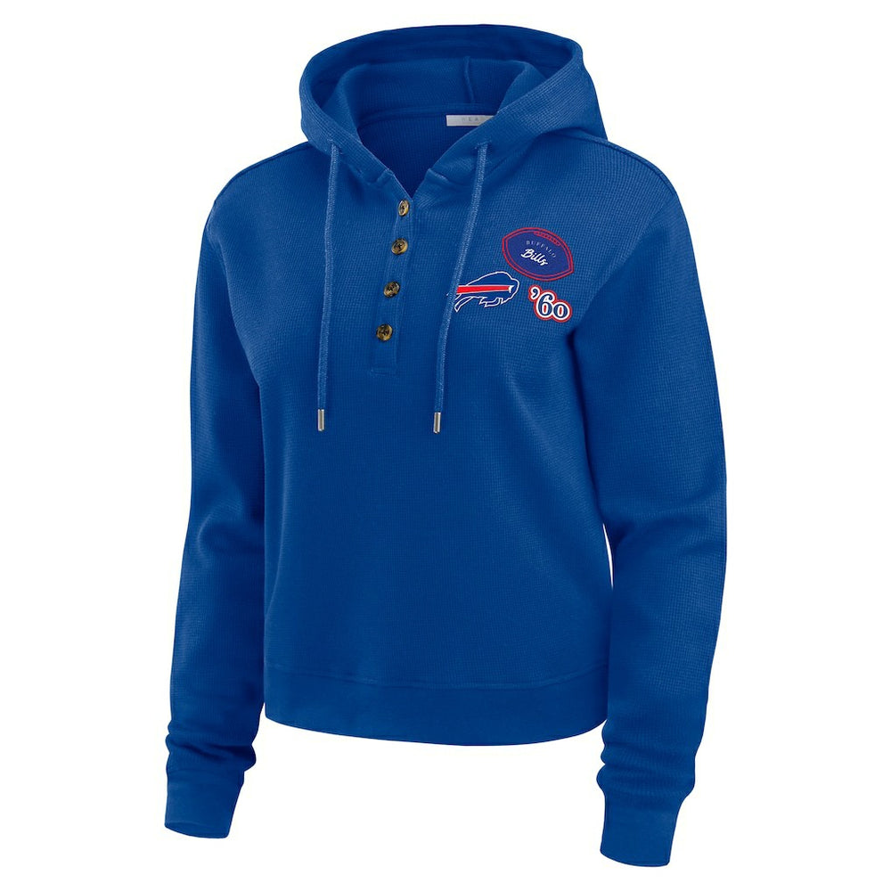 WEAR by Erin Andrews Women's Waffle Hoodie Pullover Top - Buffalo Bills