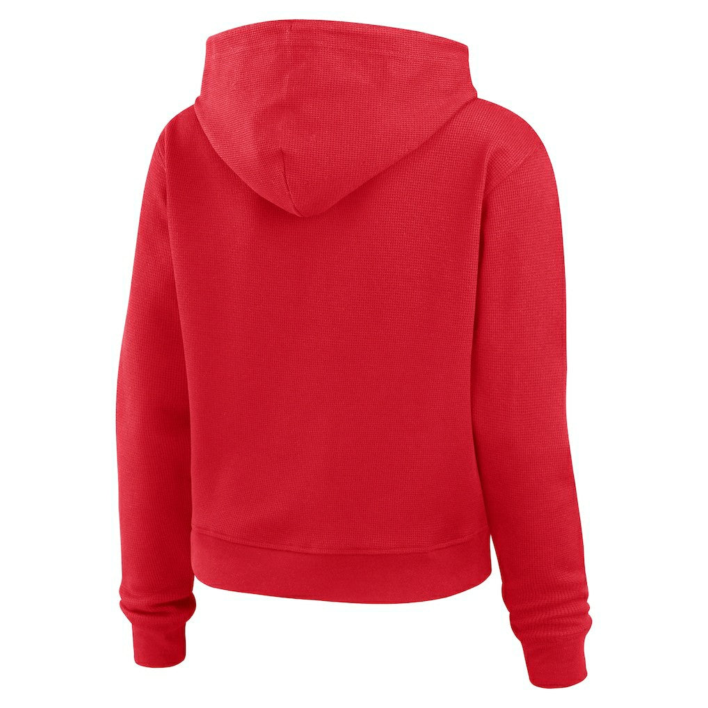 WEAR by Erin Andrews Women's Waffle Hoodie Pullover Top - San Francisco 49ers