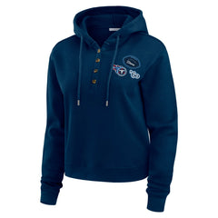 WEAR by Erin Andrews Women's Waffle Hoodie Pullover Top - Tennessee Titans