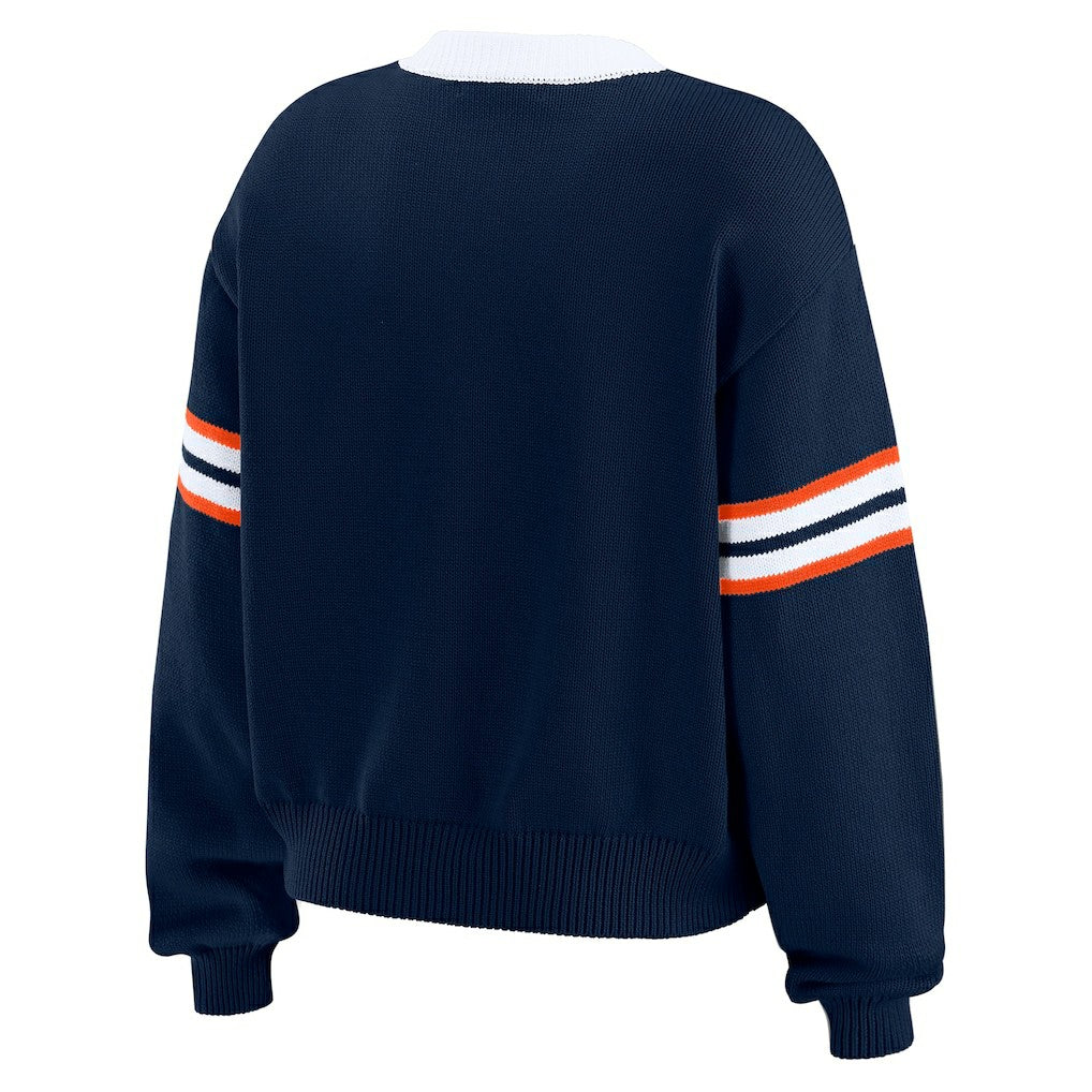 WEAR by Erin Andrews Women's Lace-Up Pullover Sweatshirt - Denver Broncos