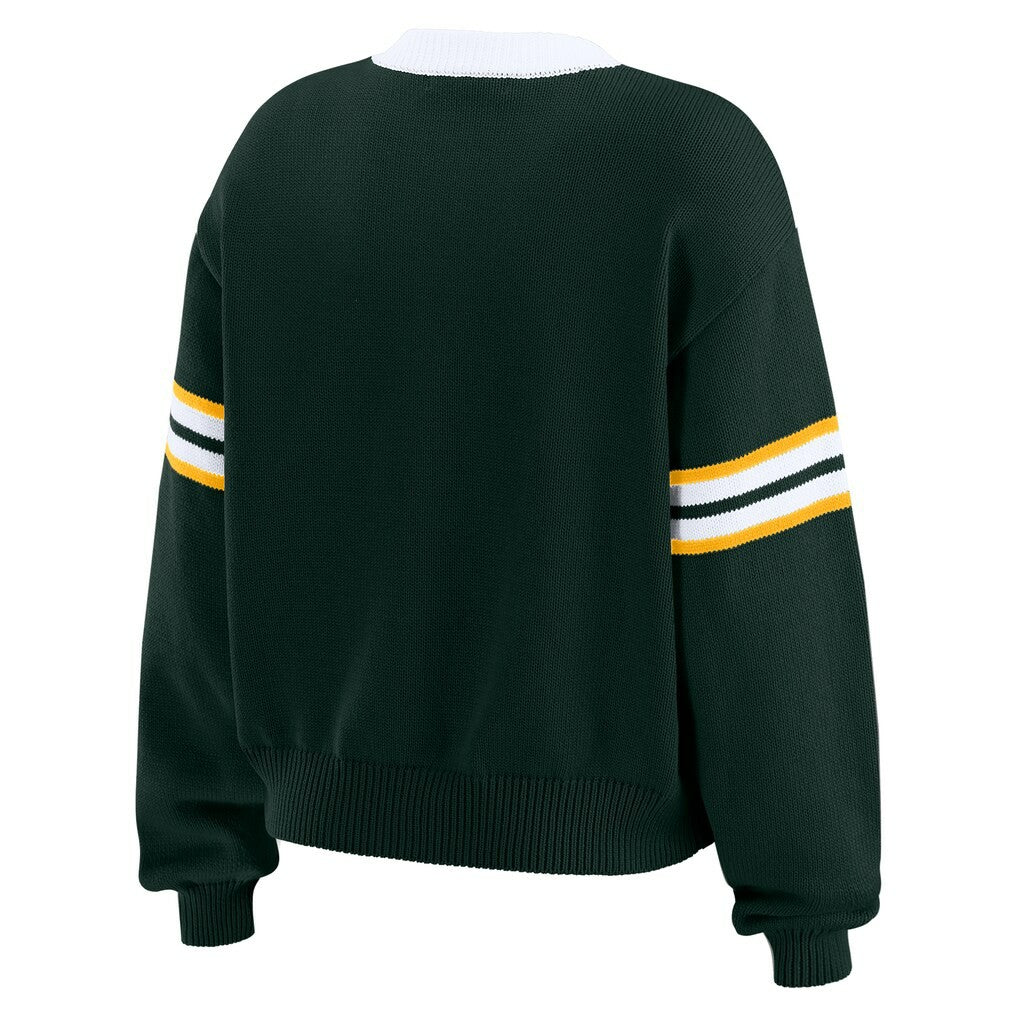 WEAR by Erin Andrews Women's Lace-Up Pullover Sweatshirt - Green Bay Packers