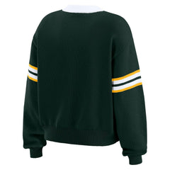 WEAR by Erin Andrews Women's Lace-Up Pullover Sweatshirt - Green Bay Packers