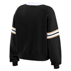 WEAR by Erin Andrews Women's Lace-Up Pullover Sweatshirt - New Orleans Saints