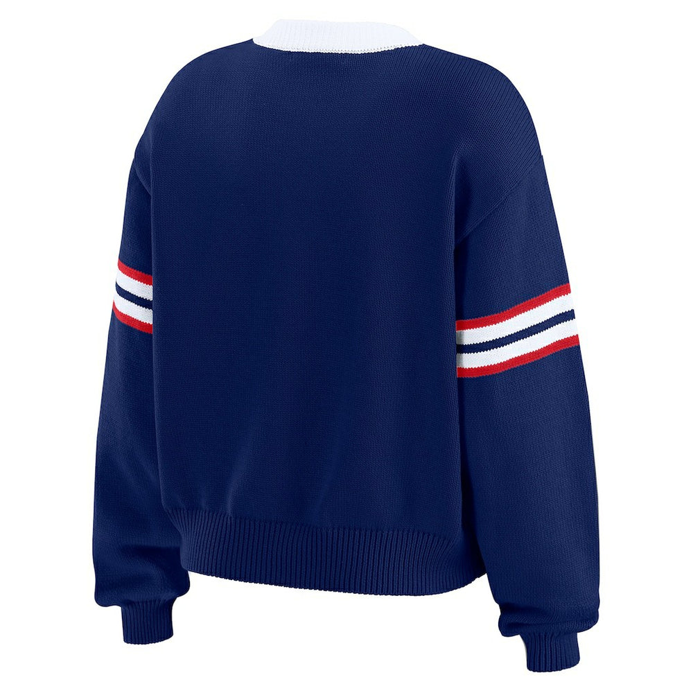 WEAR by Erin Andrews Women's Lace-Up Pullover Sweatshirt - New York Giants