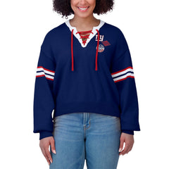 WEAR by Erin Andrews Women's Lace-Up Pullover Sweatshirt - New York Giants