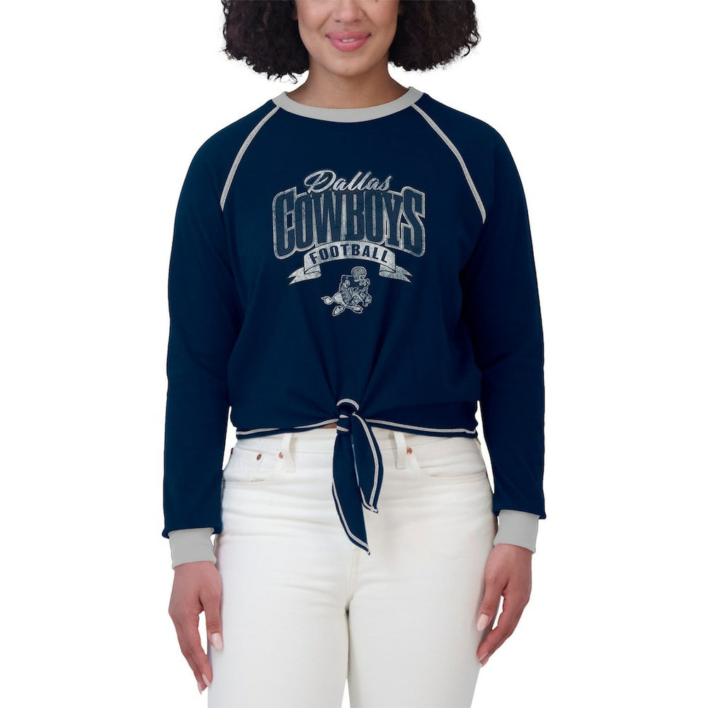 WEAR by Erin Andrews Women's Tie-Front Long Sleeve Top - Dallas Cowboys
