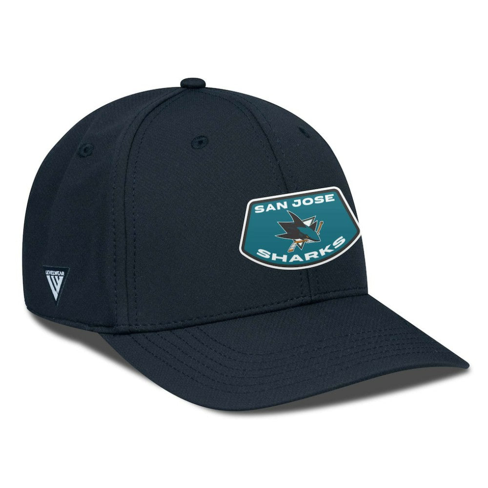 NHL Black San Jose Sharks Levelwear Rise Skylight Flex Hat