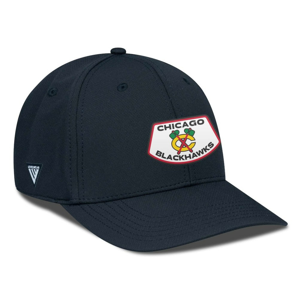 NHL Black Chicago Blackhawks Levelwear Rise Skylight Flex Hat