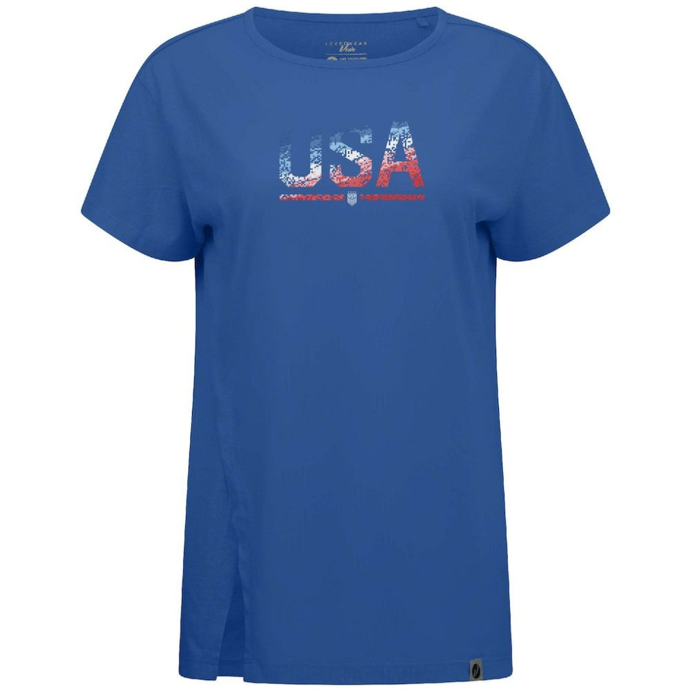 USWNT Levelwear Women's Influx Pixel T-Shirt -  Royal