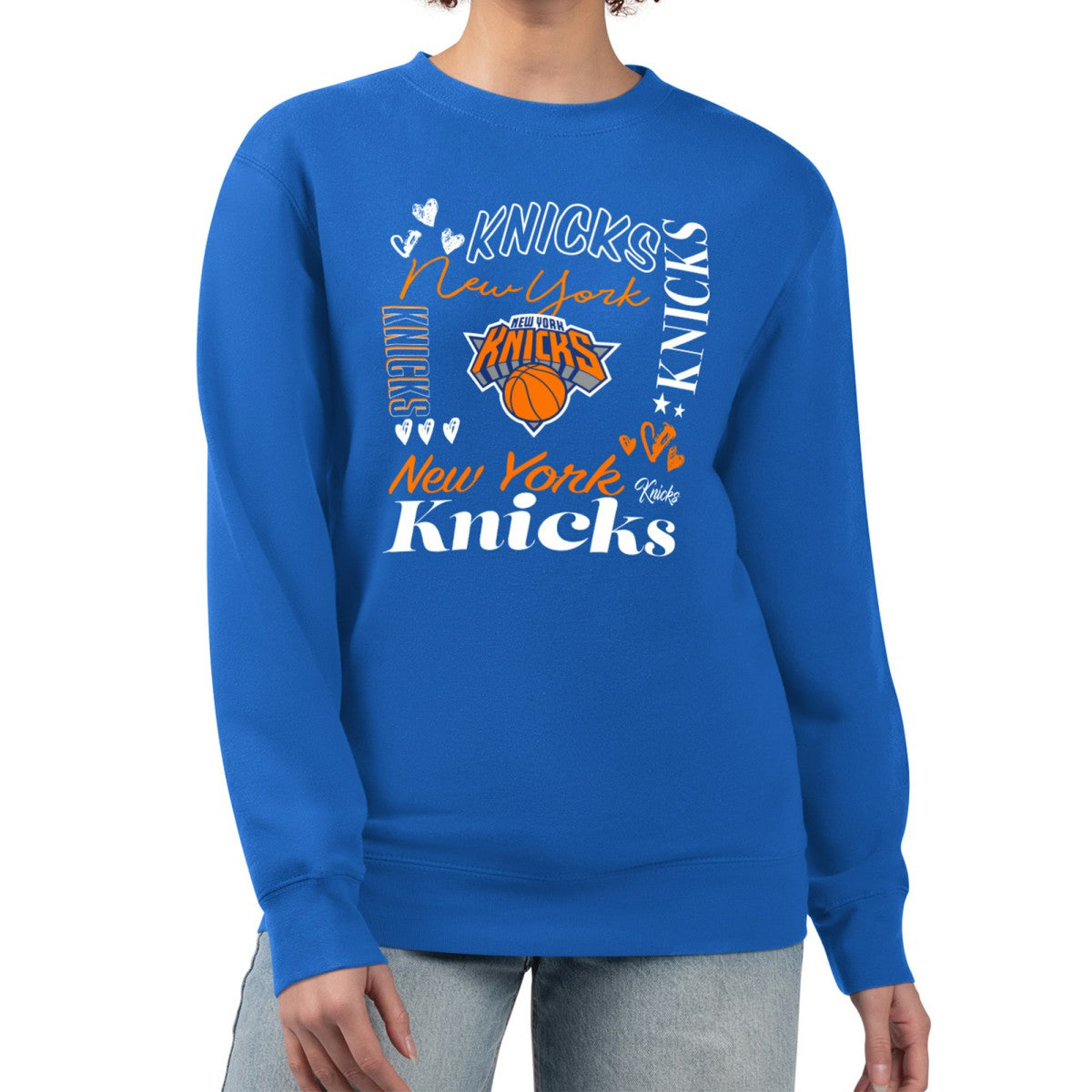 NBA New York Knicks G-III 4Her by Carl Banks Women's Collage Team Graphic Fleece Pullover Sweatshirt