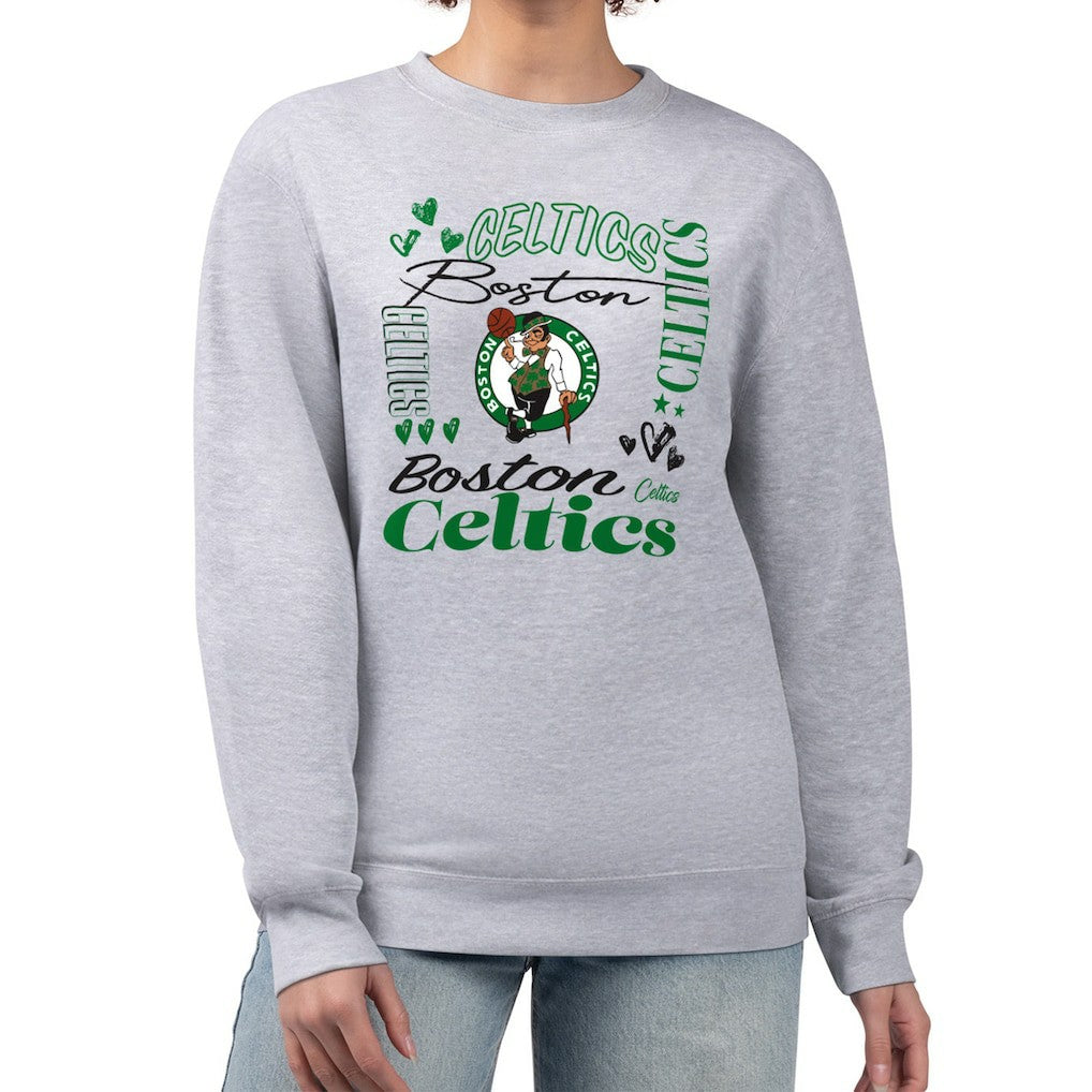 NBA Boston Celtics G-III 4Her by Carl Banks Women's Collage Team Graphic Fleece Pullover Sweatshirt