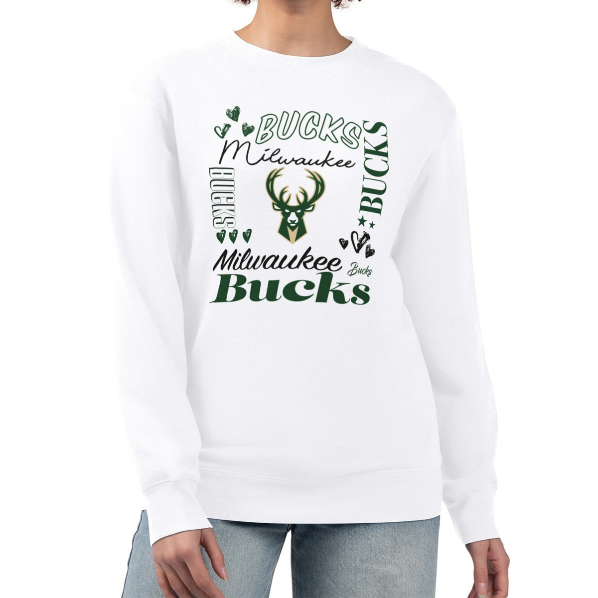 NBA Milwaukee Bucks G-III 4Her by Carl Banks Women's Collage Team Graphic Fleece Pullover Sweatshirt
