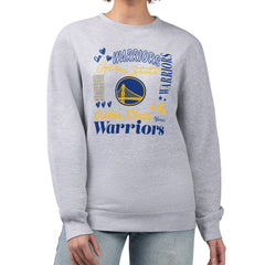 NBA Golden State Warriors G-III 4Her by Carl Banks Women's Collage Team Graphic Fleece Pullover Sweatshirt sale
