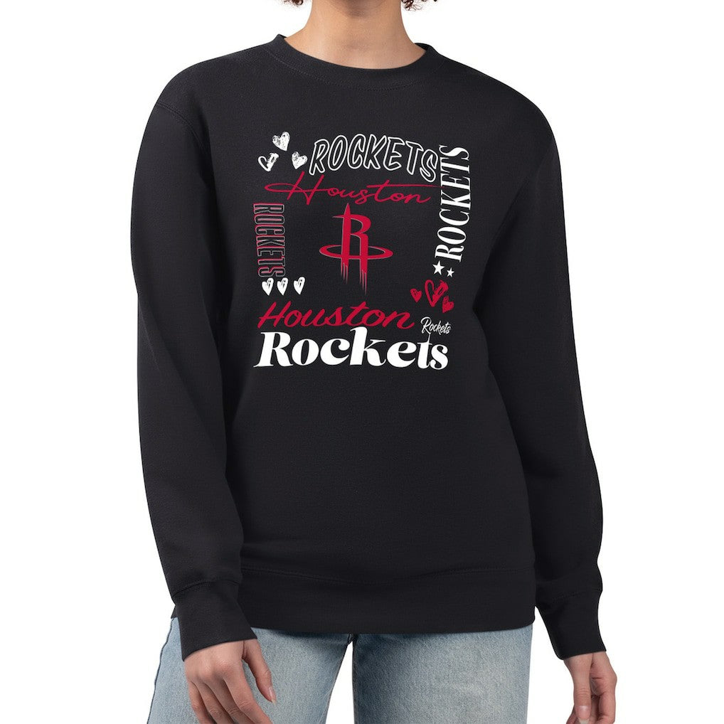 NBA Houston Rockets G-III 4Her by Carl Banks Women's Collage Team Graphic Fleece Pullover Sweatshirt sale