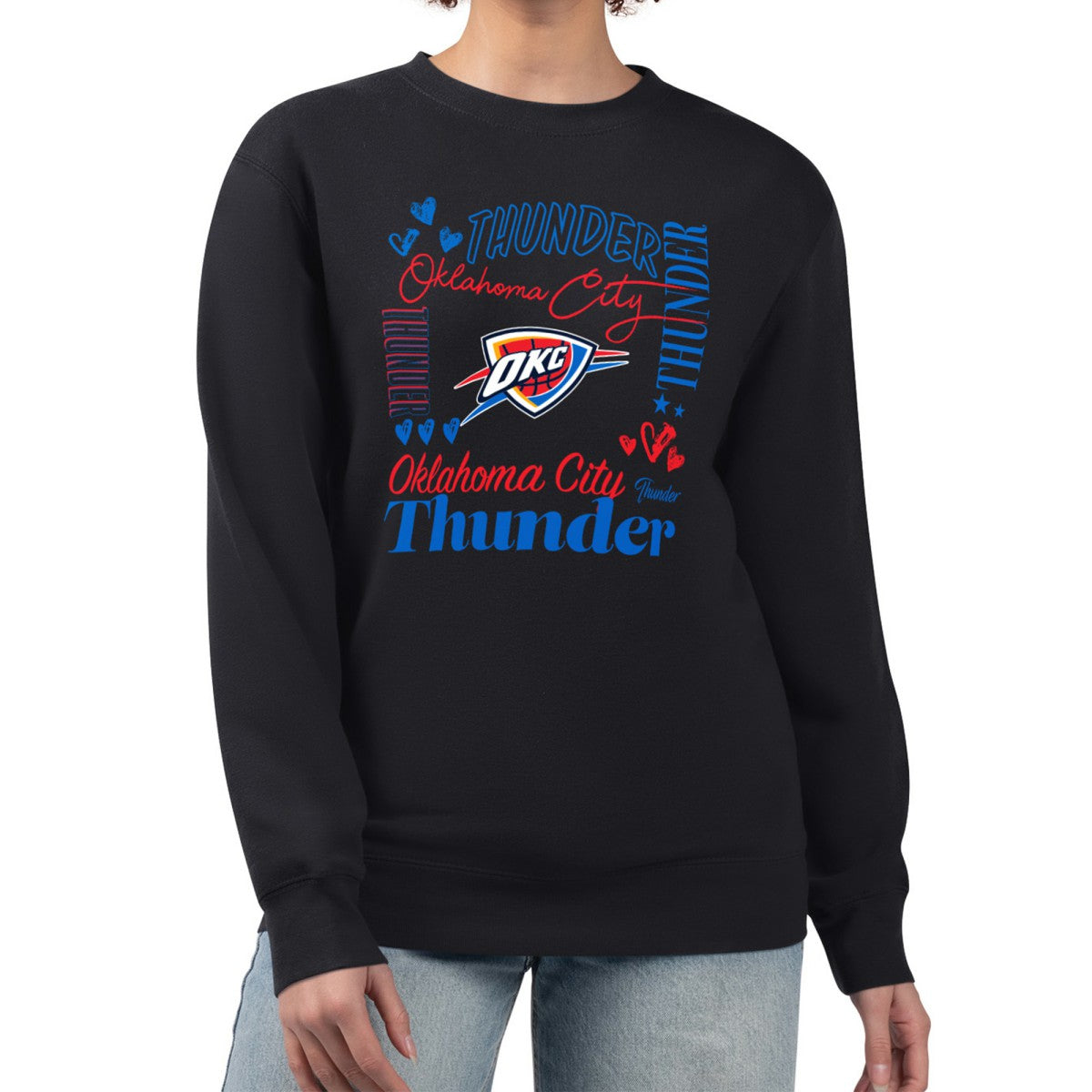NBA Oklahoma City Thunder G-III 4Her by Carl Banks Women's Collage Team Graphic Fleece Pullover Sweatshirt