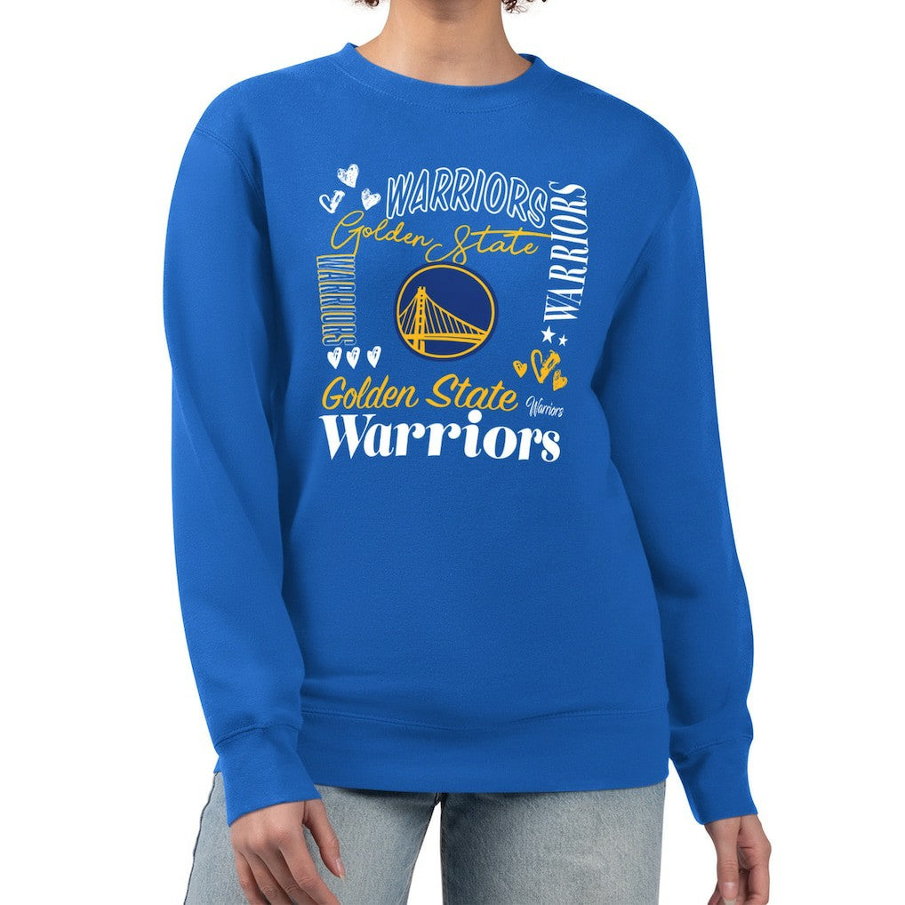NBA Golden State Warriors G-III 4Her by Carl Banks Women's Collage Team Graphic Fleece Pullover Sweatshirt sale