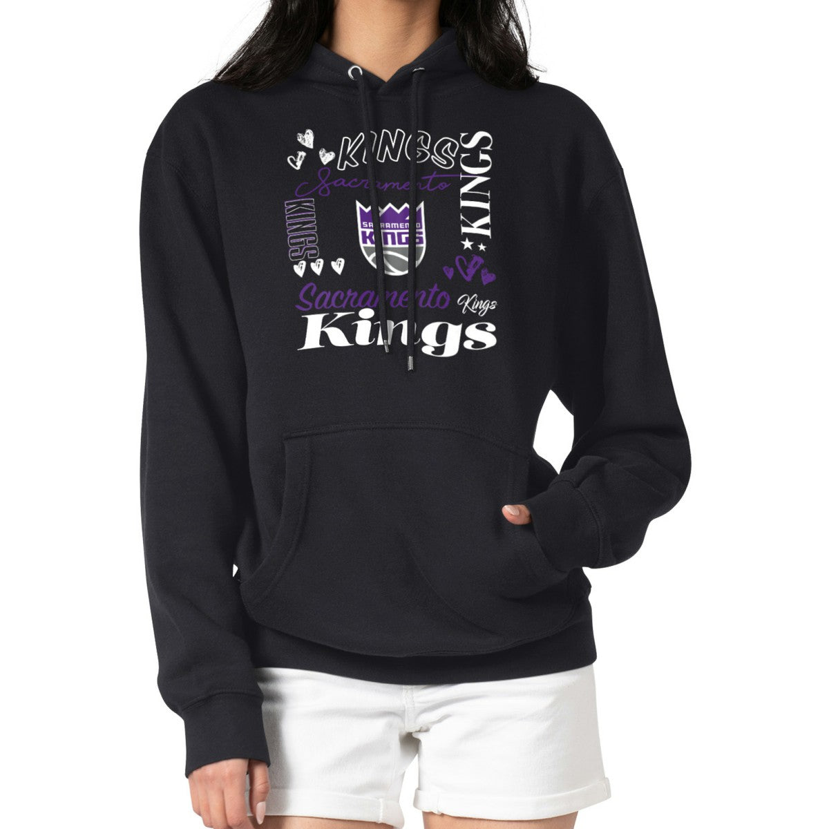 NBA Sacramento Kings G-III 4Her by Carl Banks Women's Team Collage Graphic Fleece Pullover Hoodie
