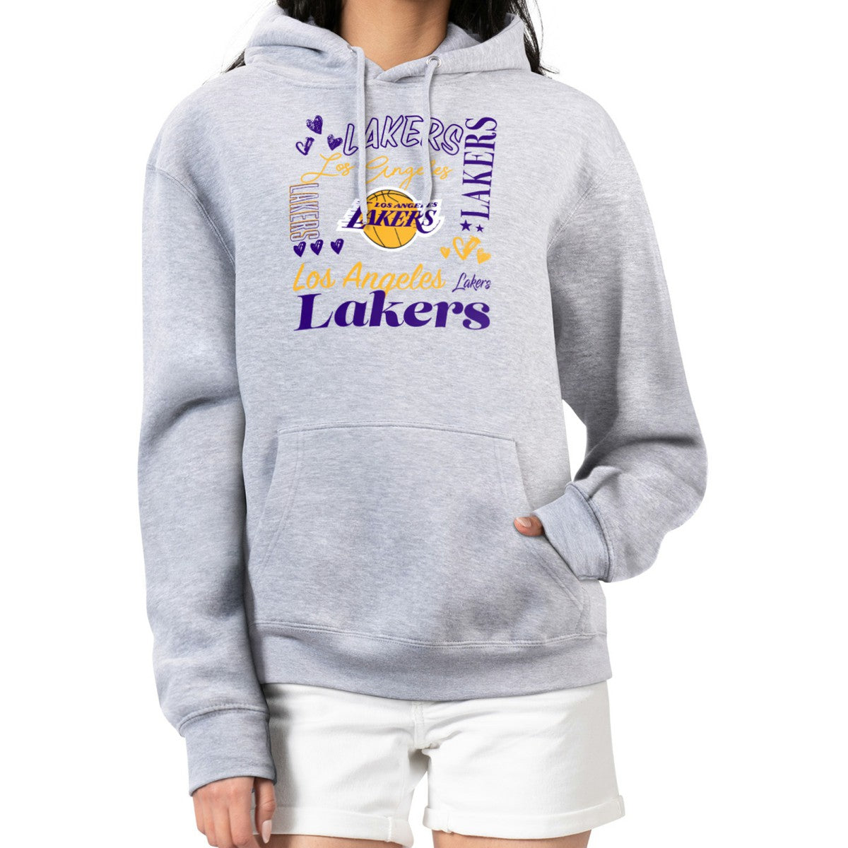 NBA Los Angeles Lakers G-III 4Her by Carl Banks Women's Team Collage Graphic Fleece Pullover Hoodie