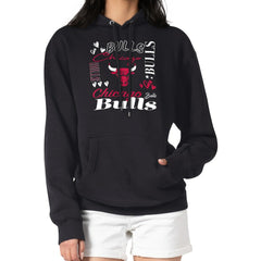NBA Chicago Bulls G-III 4Her by Carl Banks Women's Team Collage Graphic Fleece Pullover Hoodie sale